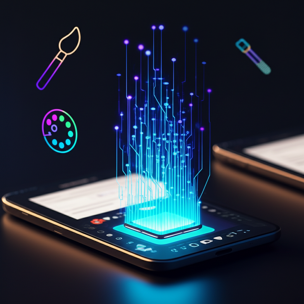 Modern AI platform interface showcasing accuracy, brand voice customization, and seamless user experience