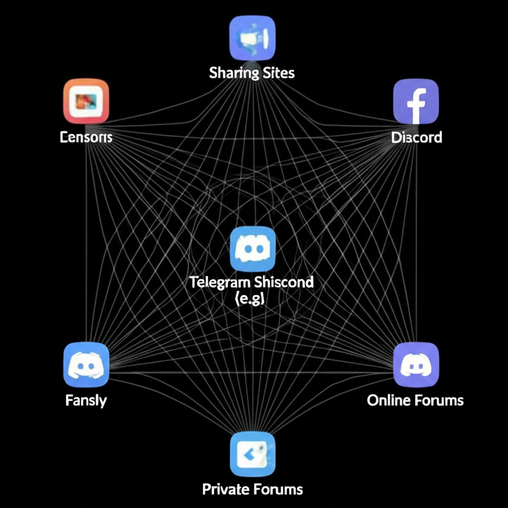 Digital ecosystem of leaked media sharing across sites, Telegram, and forums