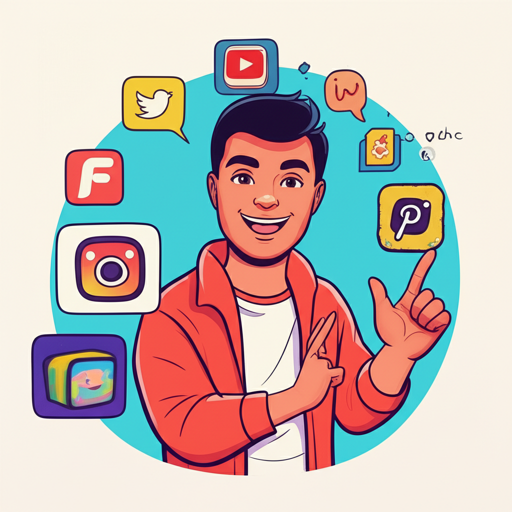 Illustration of Crazyjamjam as a popular influencer captivating audiences on social media and using Fanfix to monetize exclusive subscription-based content