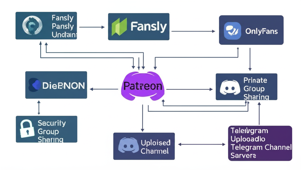Illustration of Kinglettes exclusive content leaking across platforms like Fansly and OnlyFans