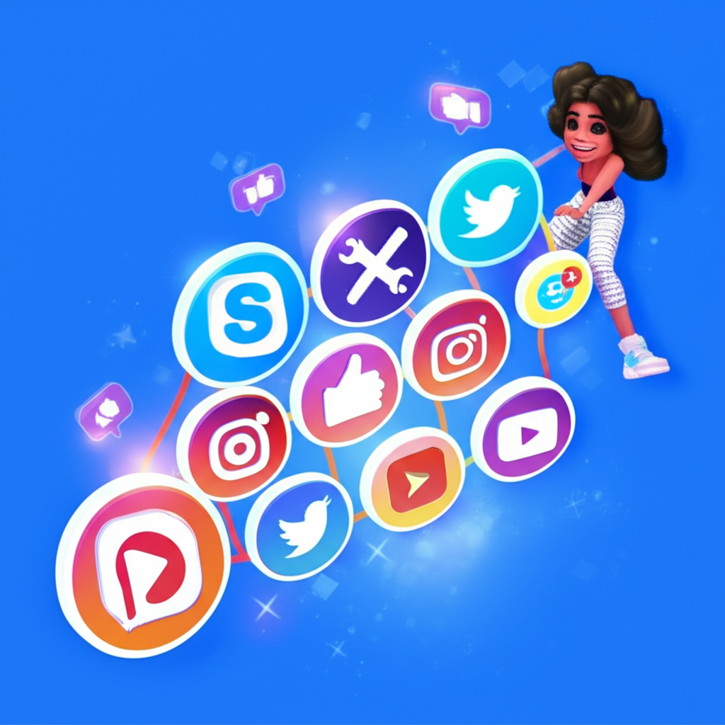 Illustration of Yemada's rise as an online creator across TikTok, X, and other platforms through fan interaction and exclusive content