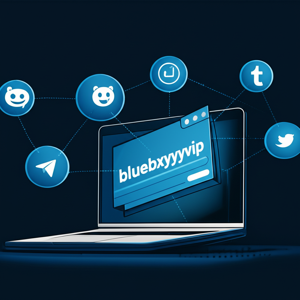 Illustration showing private content from bluebxbyyyvip being illicitly shared across Reddit and Telegram channels, representing the spread of leaked material and the violation of digital rights