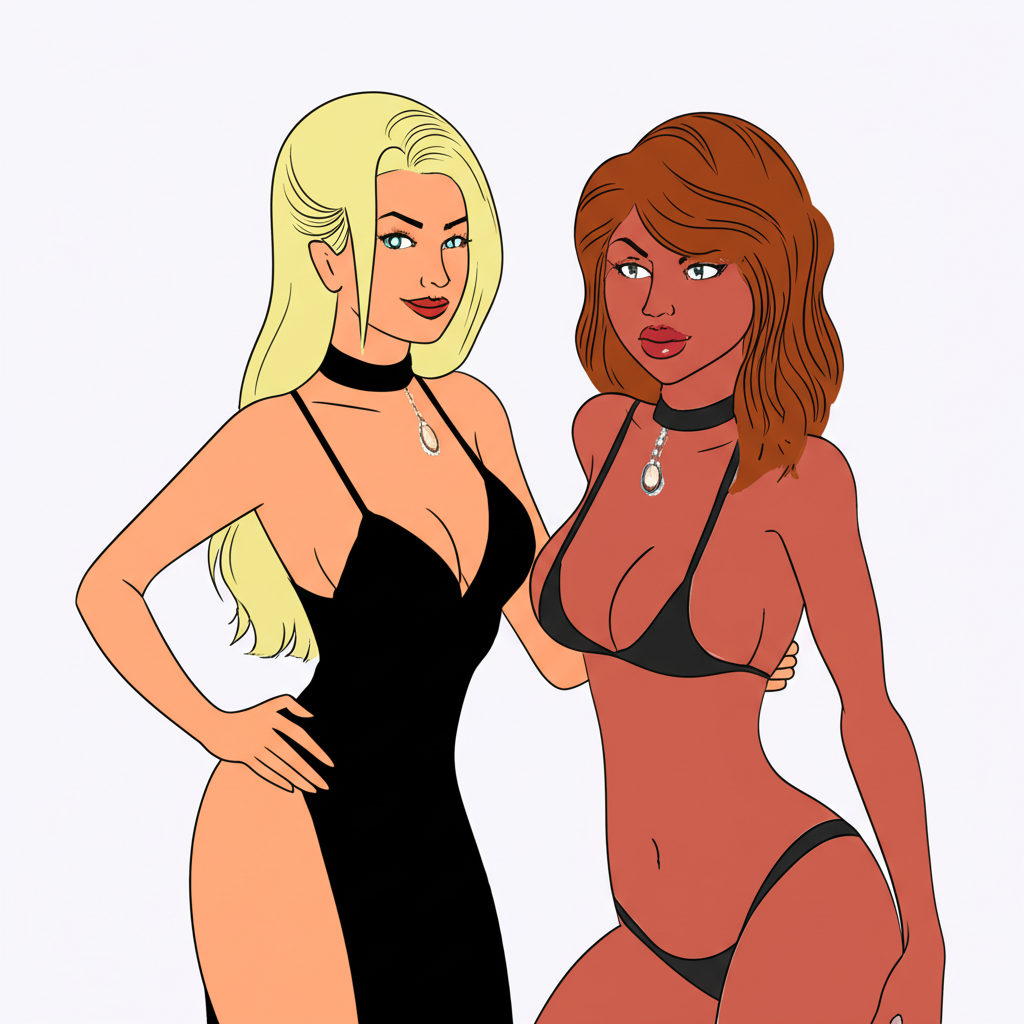Noemie and Lili as a collaborative duo with palpable chemistry creating engaging adult content in a studio setting, highlighting their unique synergy and connection with fans