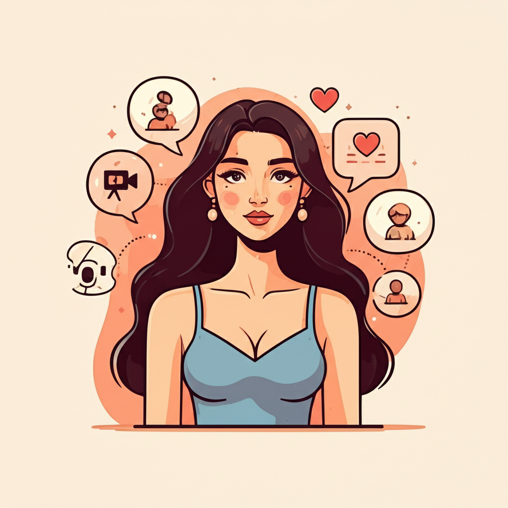 Illustration of OnlyFans subscription model for creators like Lildedjanet, showing monetization, fan connections, and tools for personalized content delivery