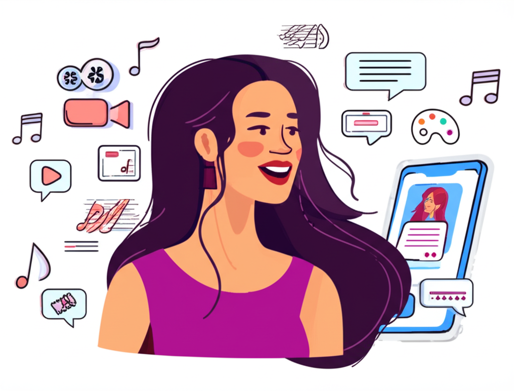 Norissa Valdez digital content creator illustration representing the evolution of the creator economy, audience engagement, and respect for intellectual property