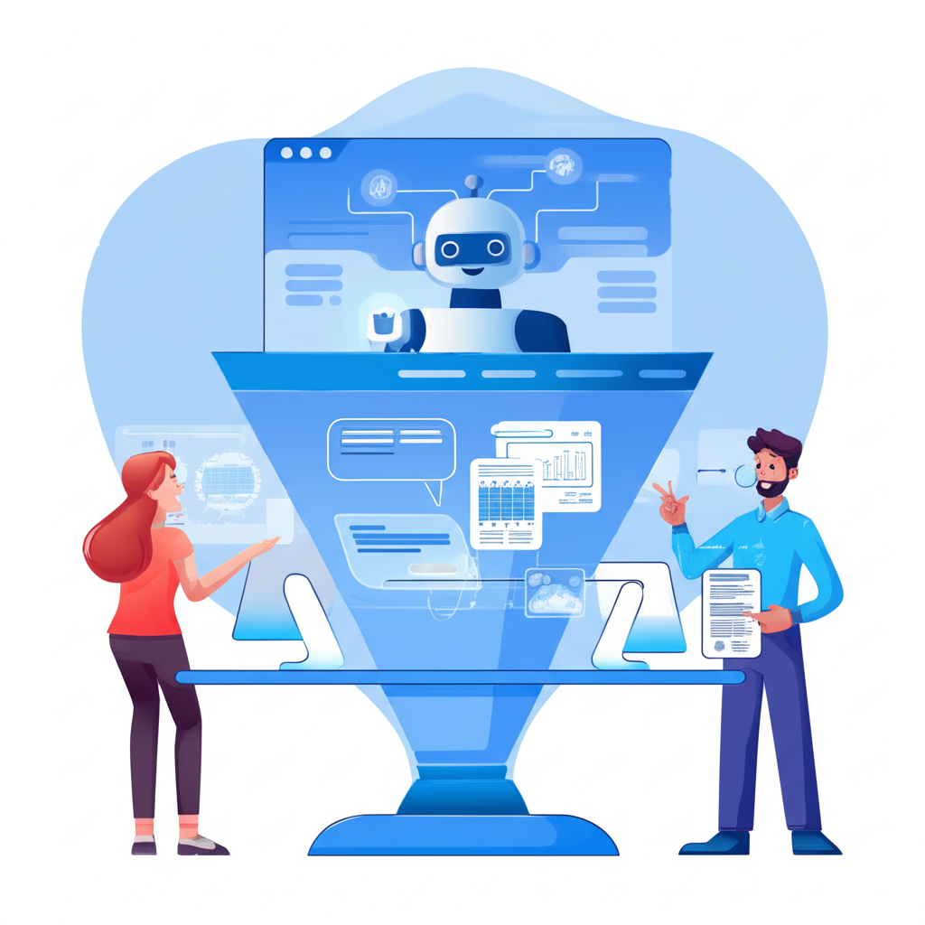 Customer interacting with an intelligent chatbot as sales professionals build relationships with personalized insights