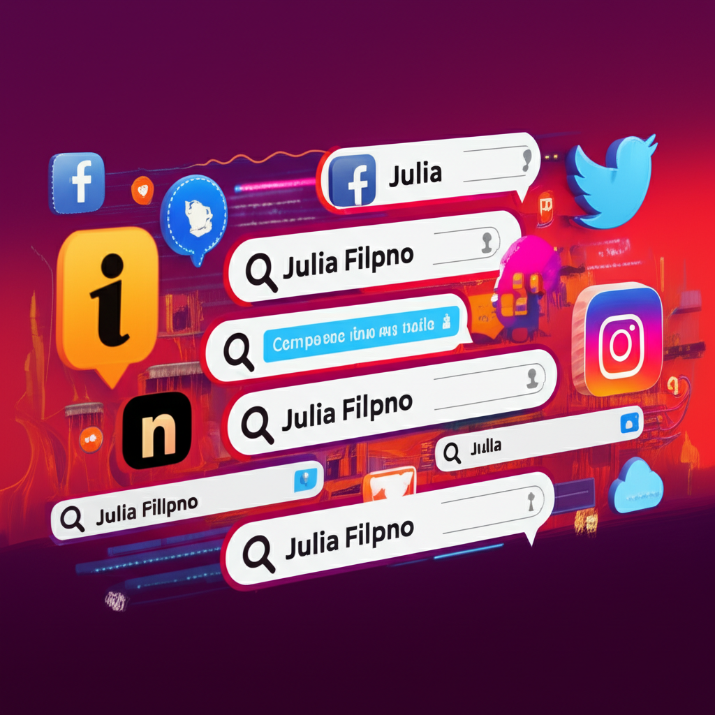 Digital landscape showing rapid spread of information about public figures like Julia Filippo