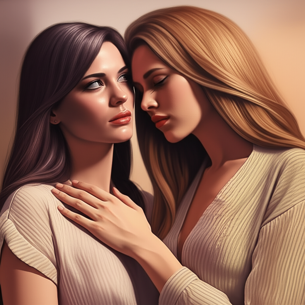 Noemie and Lili producing high-quality intimate videos and photos with an artistic approach, showcasing their visual storytelling and emotional connection in a beautifully lit scene