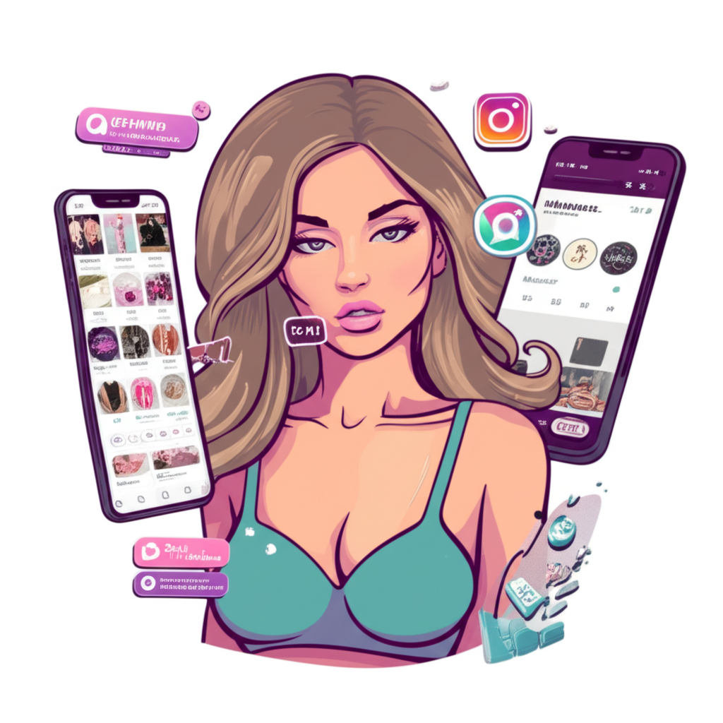 Neringa Kriziute as a model and influencer engaging audiences via social media