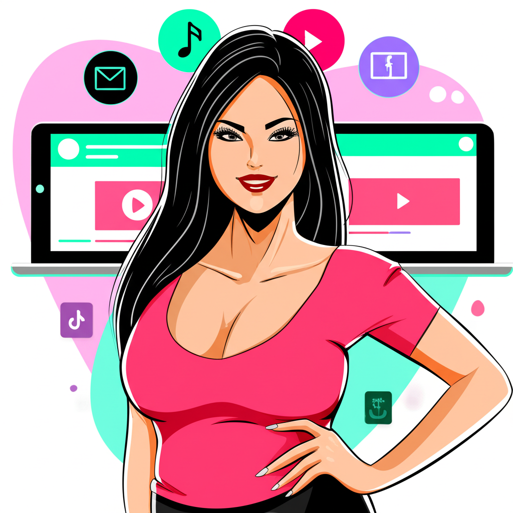 Illustration of a person at a computer screen surrounded by abstract digital elements representing diverse search queries with one highlighted as Miss Donatella nude, an objective guide to online content exploration and digital ethics