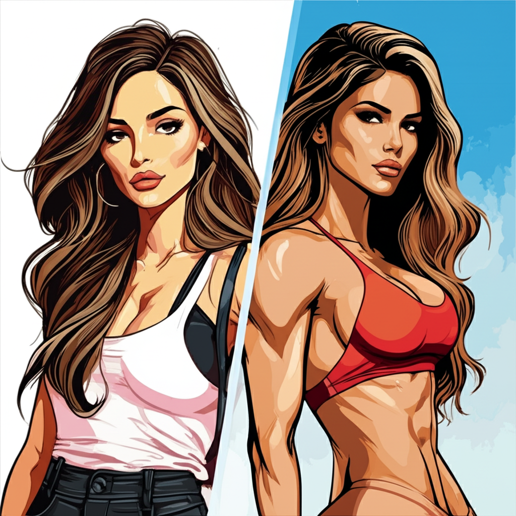 Illustration of Anllela Sagra navigating digital footprints, balancing career milestones against online rumors with resilience